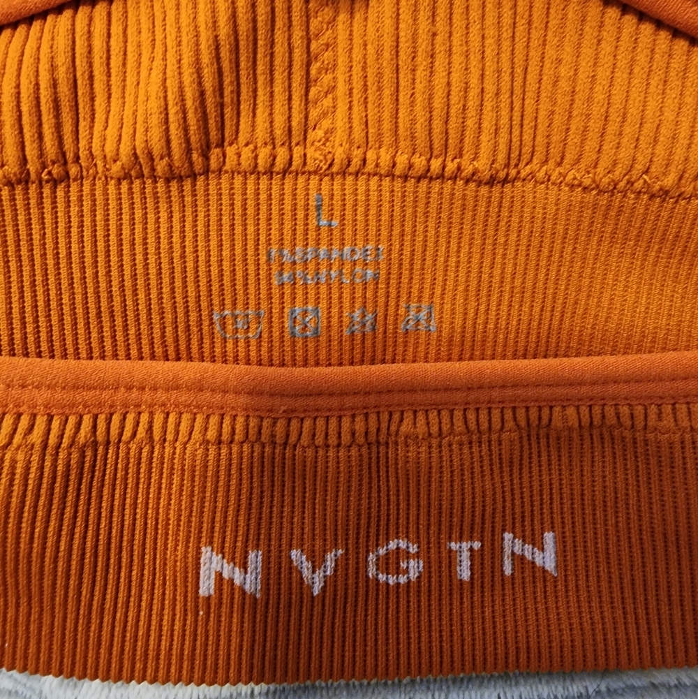 Orange Ribbed Sports Bra - Picture 3 of 3